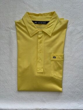 NWOT Travis Matthew Men's Yellow Short Sleeve Polo Golf Shirt L
